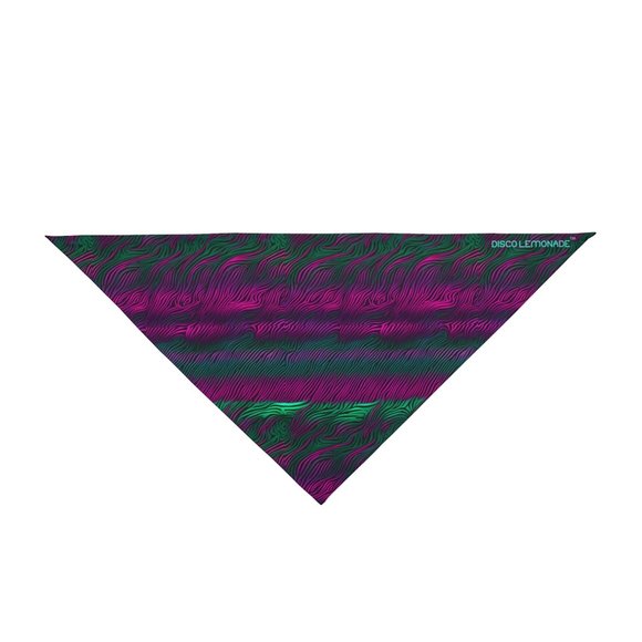 DISCO LEMONADE Neon Tiger Stripes Tigress Animal Zebra Original Print Bandana - Picture 1 of 3